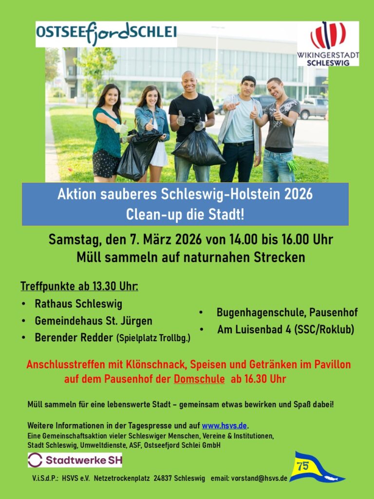 Aktion „Sauberes Schleswig-Holstein“ in Schleswig am 7. März 2026: Treffpunkte